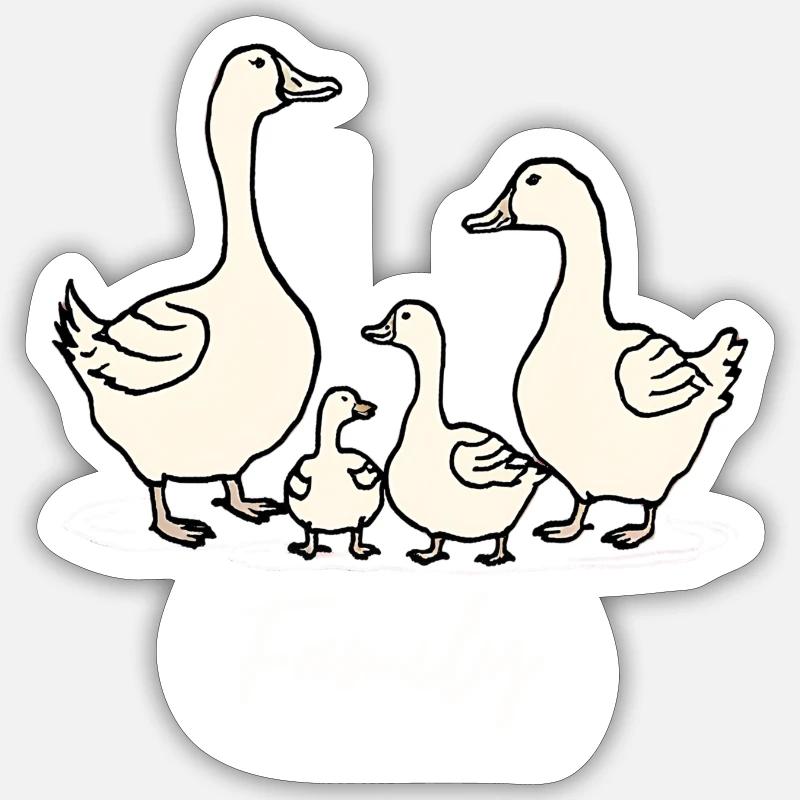 Gans - Sticker Größe S (10 x 10 cm) - Mattweiß