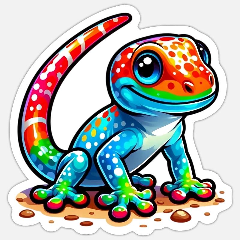 Gecko - Sticker taille S (10 x 10 cm) - blanc mat