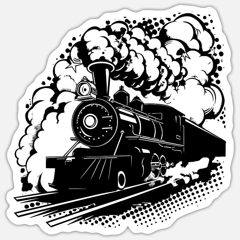 Railway Graphic - Sticker size S (10 x 10 cm) - white matte
