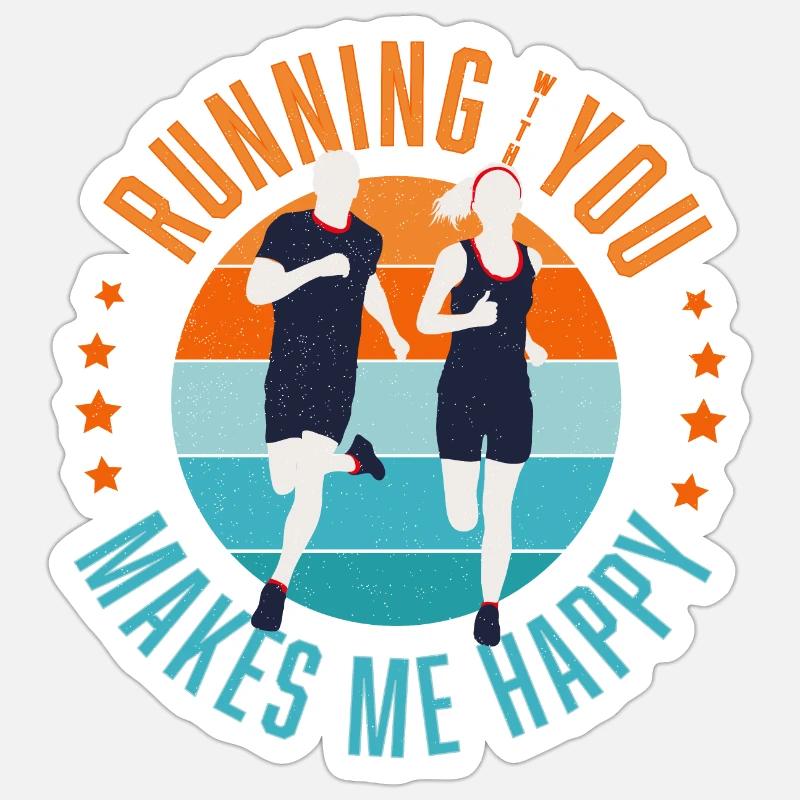 Courir avec vous Sticker taille S (10 x 10 cm)