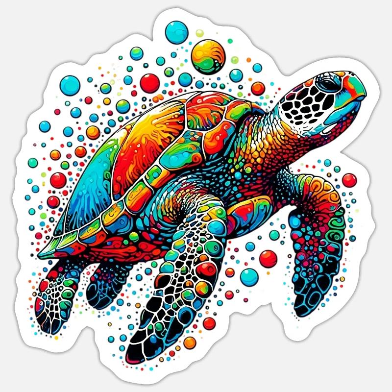 Tortue - Sticker taille S (10 x 10 cm) - blanc mat