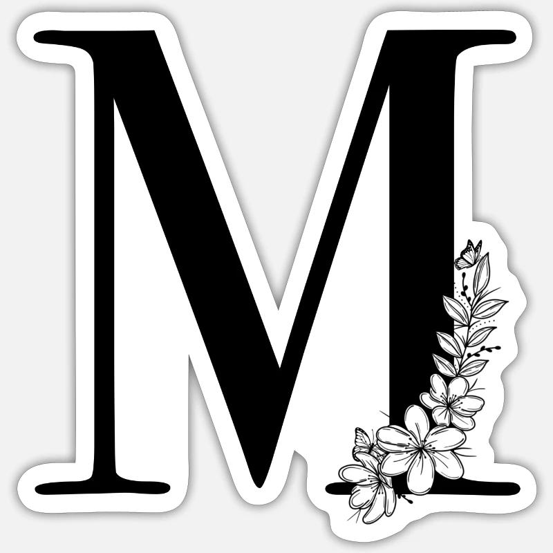 Buchstabe M Sticker Größe S (10 x 10 cm)