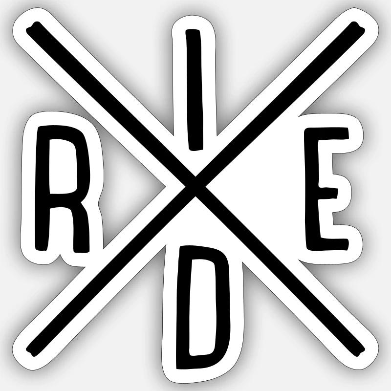 Ride - Sticker size S (10 x 10 cm) - white matte