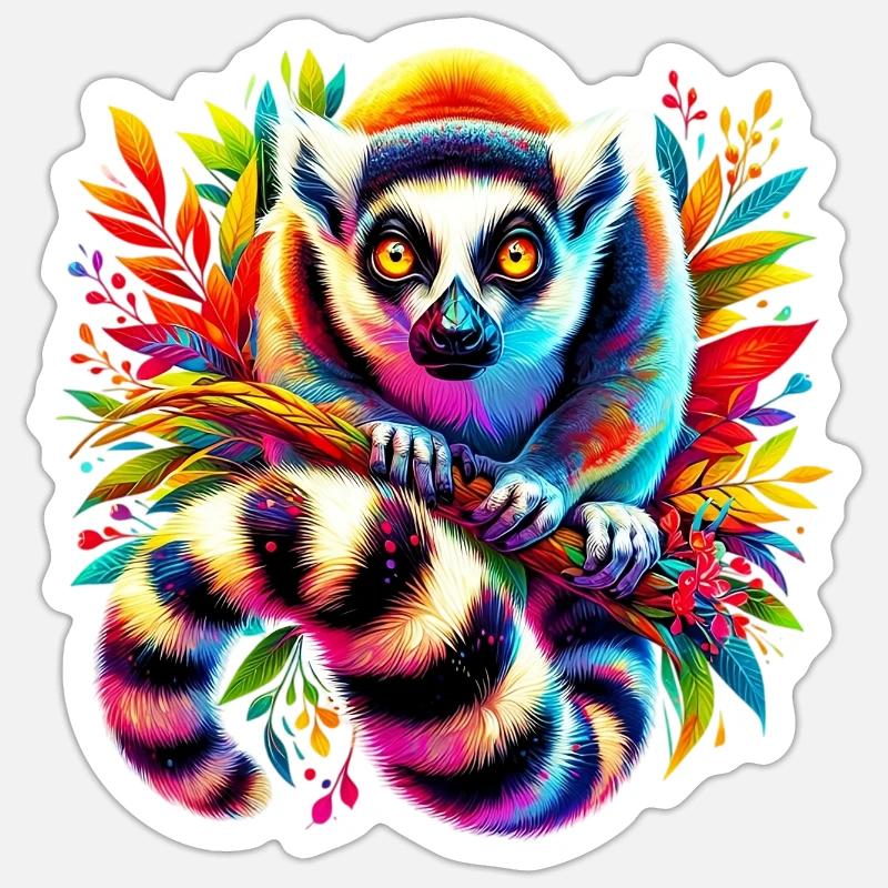 Lemur - Sticker size S (10 x 10 cm) - white matte