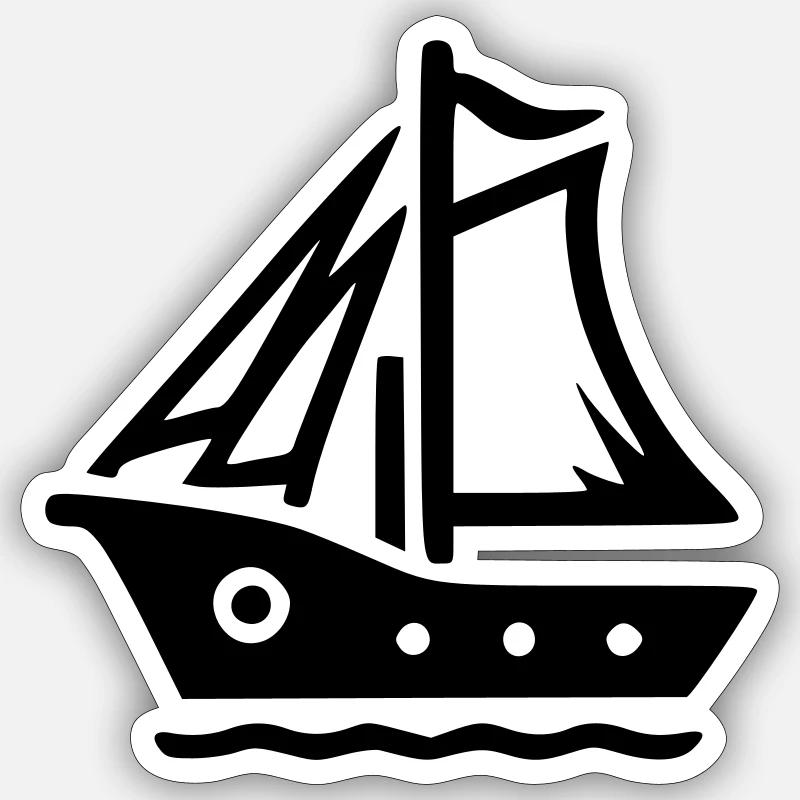 Kleines Segelboot - Sticker Größe S (10 x 10 cm) - Mattweiß