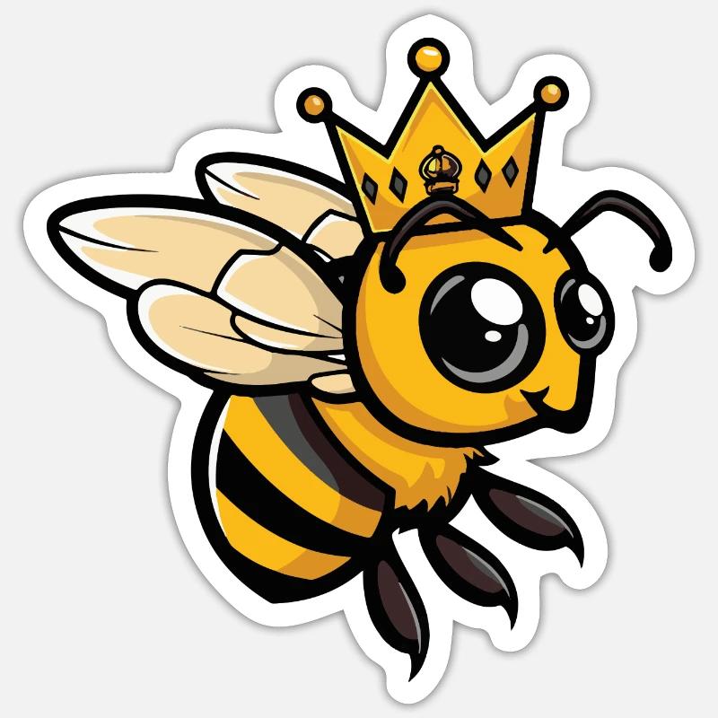 Bee Comic Crown Sticker size S (10 x 10 cm)