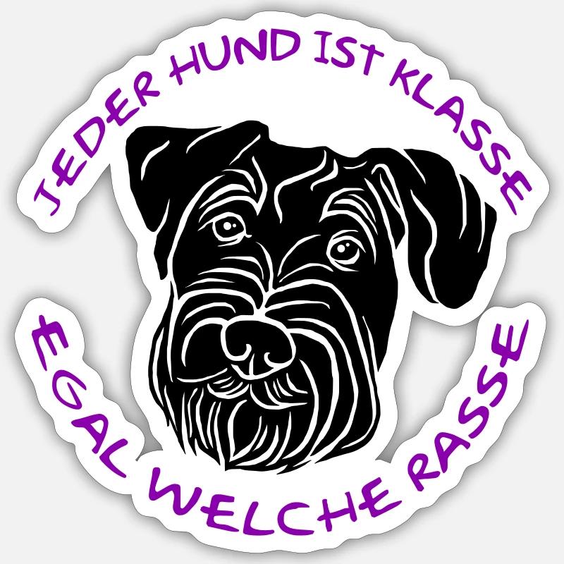« Chaque chien est génial... » - Sticker taille S (10 x 10 cm) - blanc mat