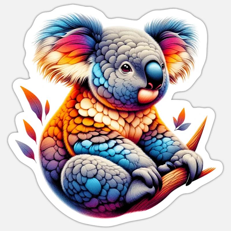 Koala - Sticker Größe S (10 x 10 cm) - Mattweiß