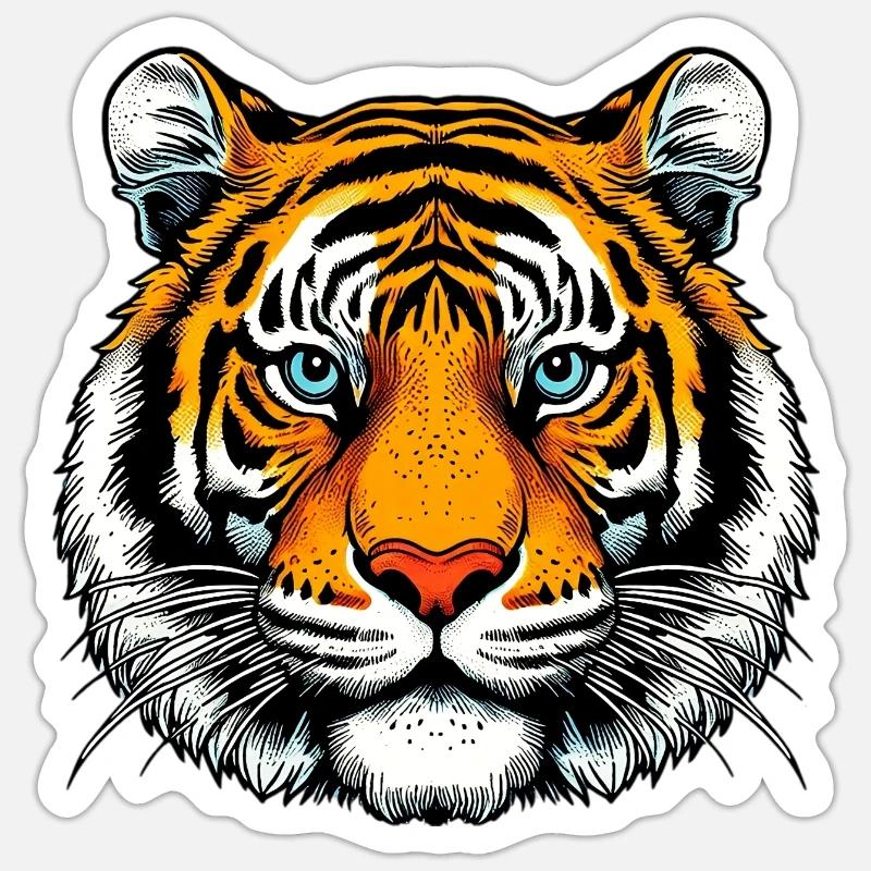 Tiger - Sticker size S (10 x 10 cm) - white matte
