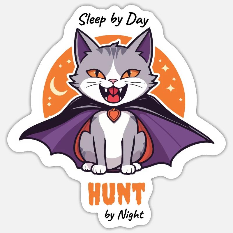 Vampire Cat - Sticker size S (10 x 10 cm) - white matte