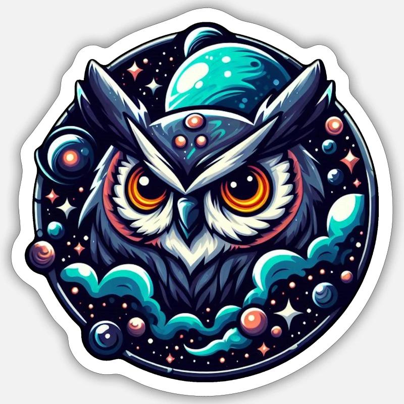 Celestial Owl - Sticker size S (10 x 10 cm) - white matte