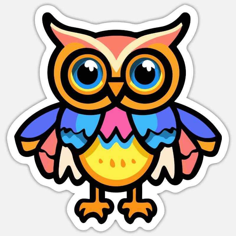 Owl Halloween Comic Funny - Sticker size S (10 x 10 cm) - white matte