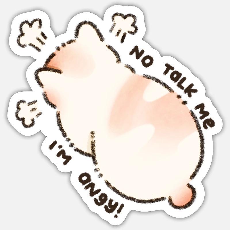 Nein, reden Sie mich, ich bin eine wütende Katze - Sticker Größe S (10 x 10 cm) - Mattweiß