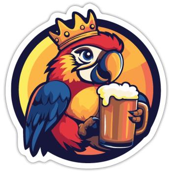 Papagai Bier Comic - Sticker Größe S (10 x 10 cm) - Mattweiß - Vorne