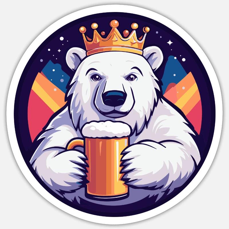 Eisbär Bier Comic Sticker Größe S (10 x 10 cm)