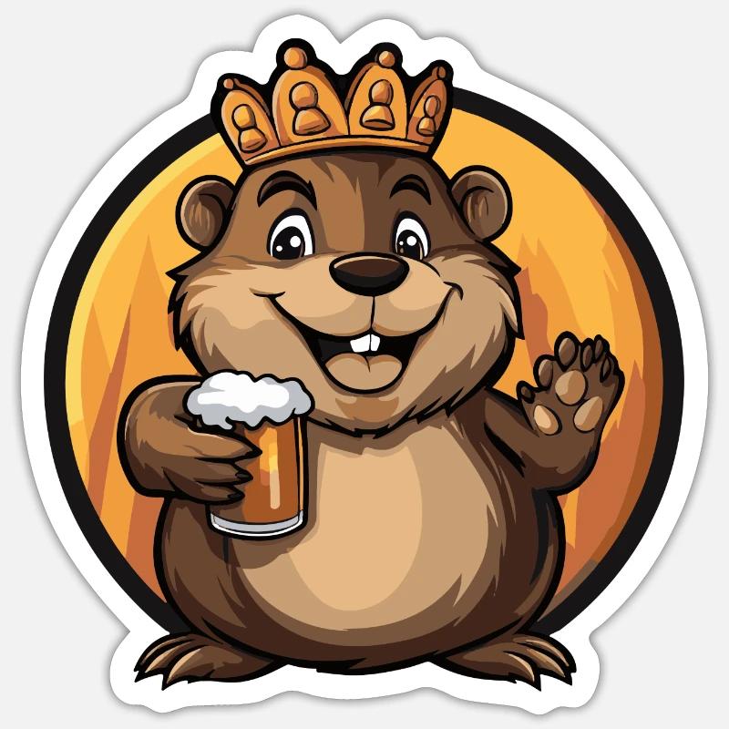 Beaver Beer Comic - Sticker size S (10 x 10 cm) - white matte