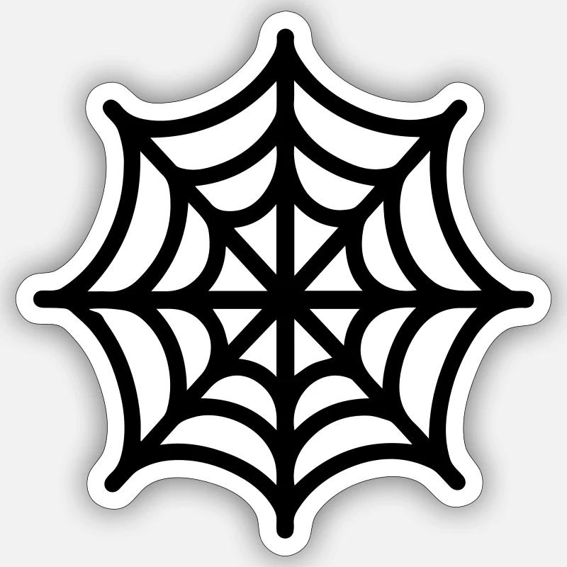 Toile d’araignée d’Halloween - Sticker taille S (10 x 10 cm) - blanc mat