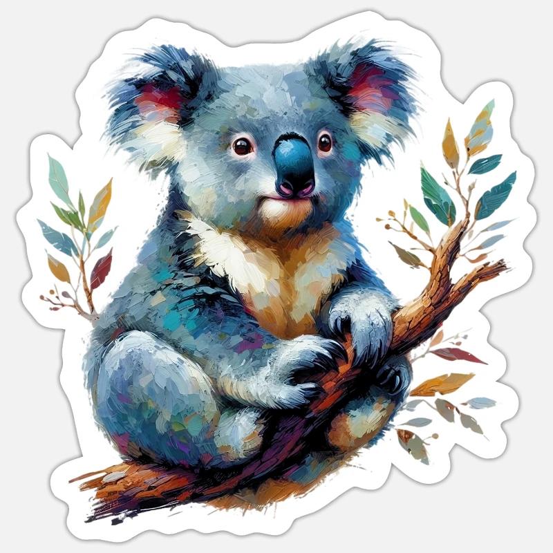 Koala - Sticker Größe S (10 x 10 cm) - Mattweiß