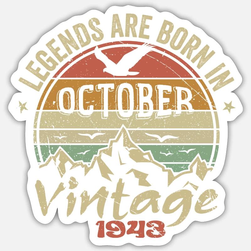 Awesome Since October 1943 - October 1943 Gift Sticker size S (10 x 10 cm)