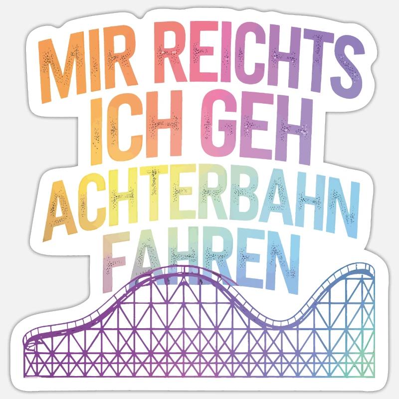 Achterbahn Freizeitpark Roller Coaster - Sticker Größe S (10 x 10 cm) - Mattweiß