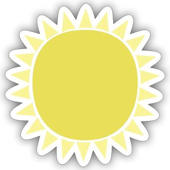 sonne sun - Sticker Größe S (10 x 10 cm) - Mattweiß - Vorne