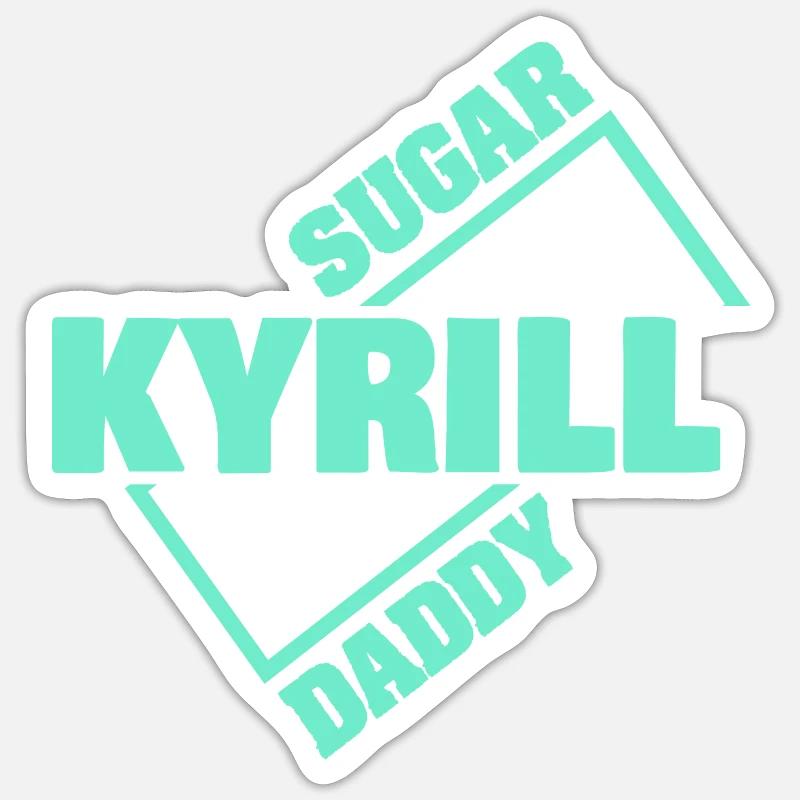 Kyrill en sugar daddy - Sticker taille S (10 x 10 cm) - blanc mat