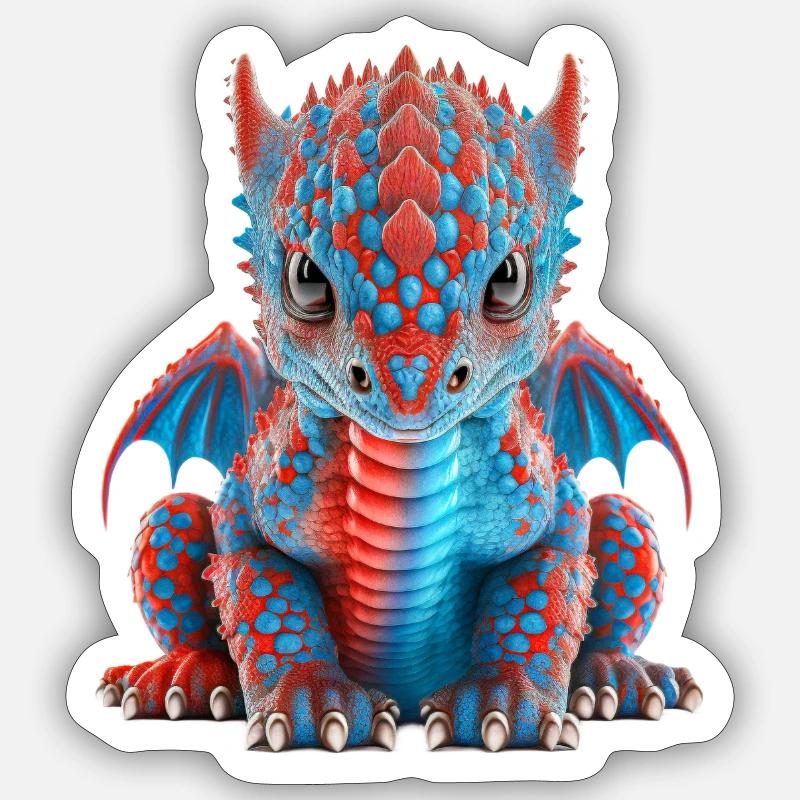 Bébé dragon Sticker taille S (10 x 10 cm)