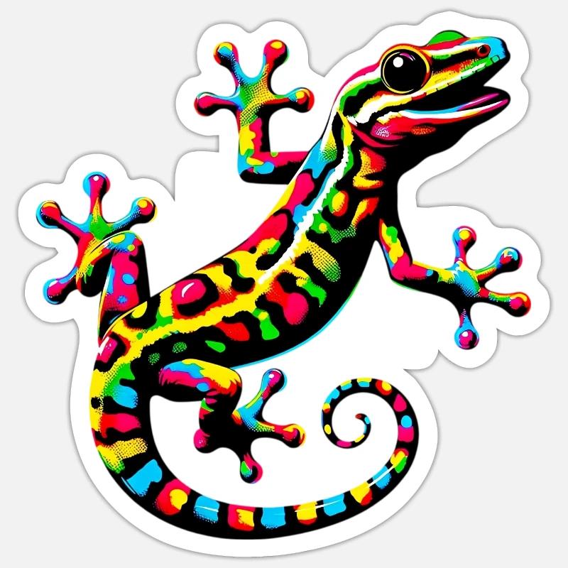 Gecko - Sticker size S (10 x 10 cm) - white matte