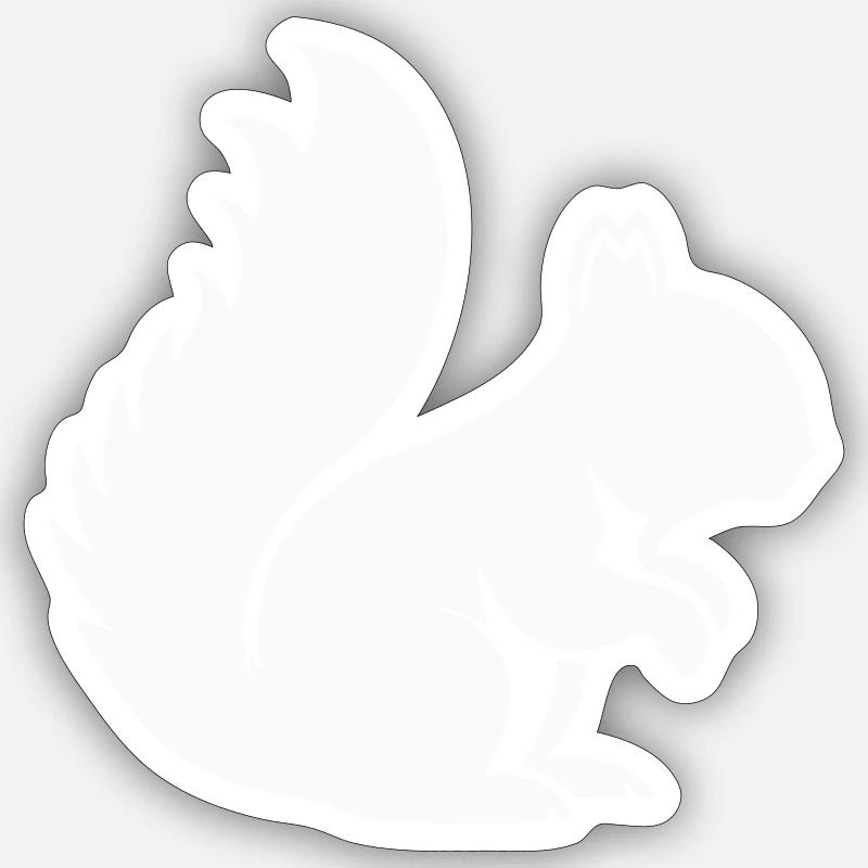 écureuil - Sticker taille S (10 x 10 cm) - blanc mat