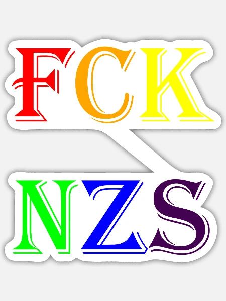 fcknzs - Sticker Größe S (10 x 10 cm) - Mattweiß