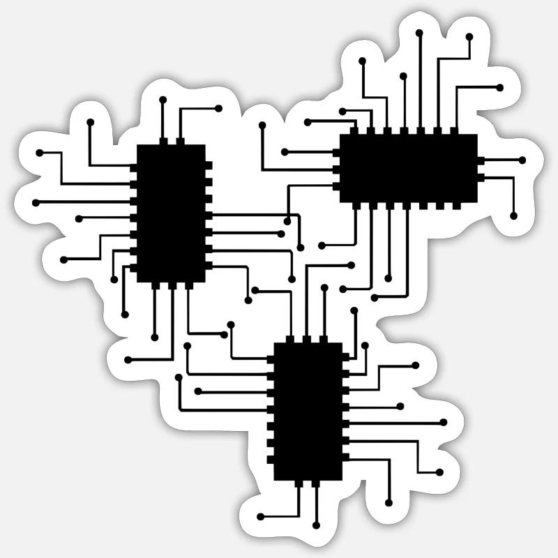 electrician electrical electronics occupation voltage CPU Sticker size S (10 x 10 cm)