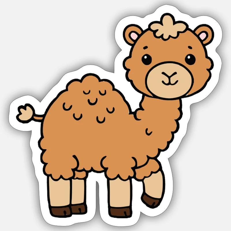 Kamel Dromedar - Sticker Größe S (10 x 10 cm) - Mattweiß