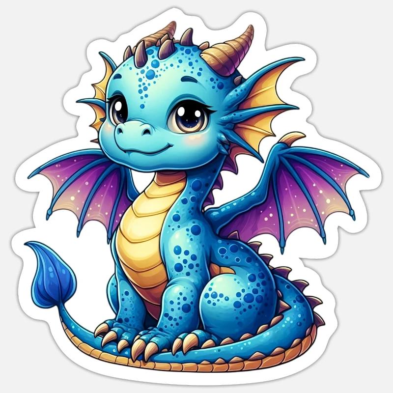 Dragon - Sticker taille S (10 x 10 cm) - blanc mat