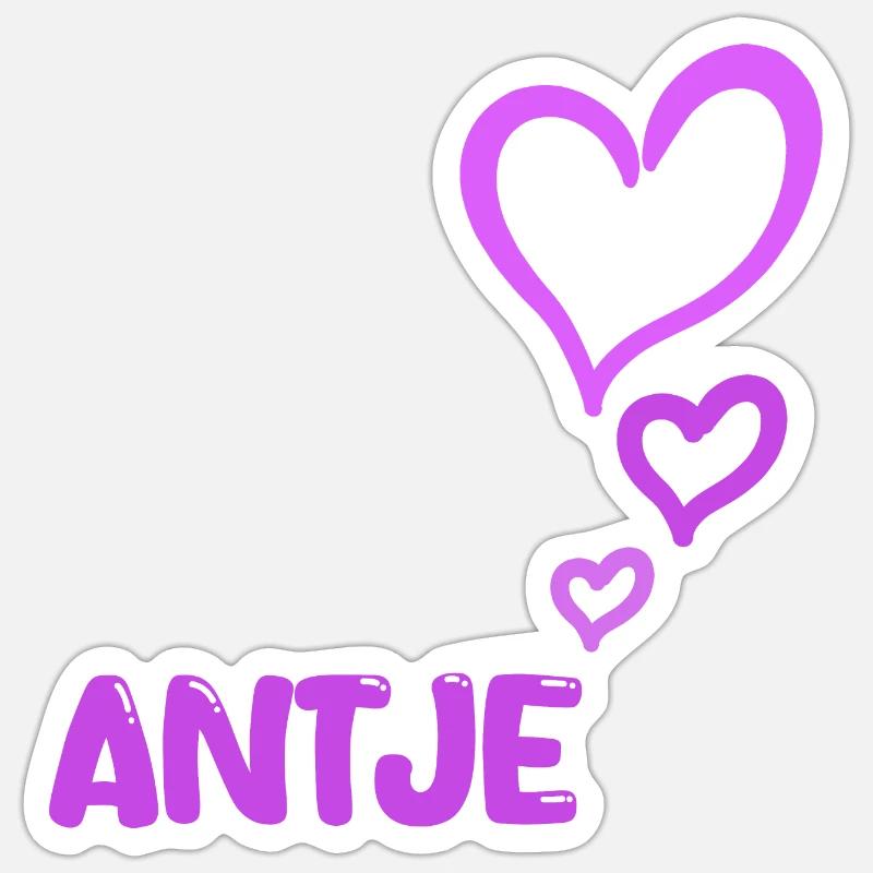 First name Antje - Sticker size S (10 x 10 cm) - white matte
