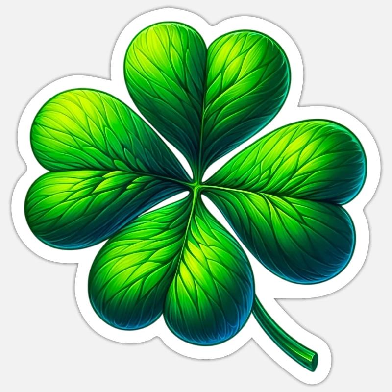 Trèfle à quatre feuilles - Sticker taille S (10 x 10 cm) - blanc mat