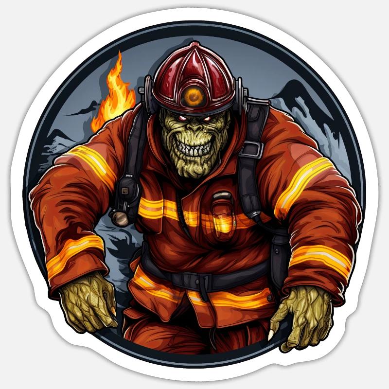 Monster Fire Brigade - Sticker size S (10 x 10 cm) - white matte