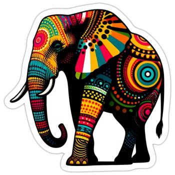 Elephant - Sticker size S (10 x 10 cm) - white matte - Front