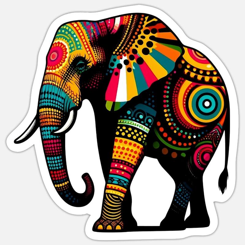 Elefant - Sticker Größe S (10 x 10 cm) - Mattweiß