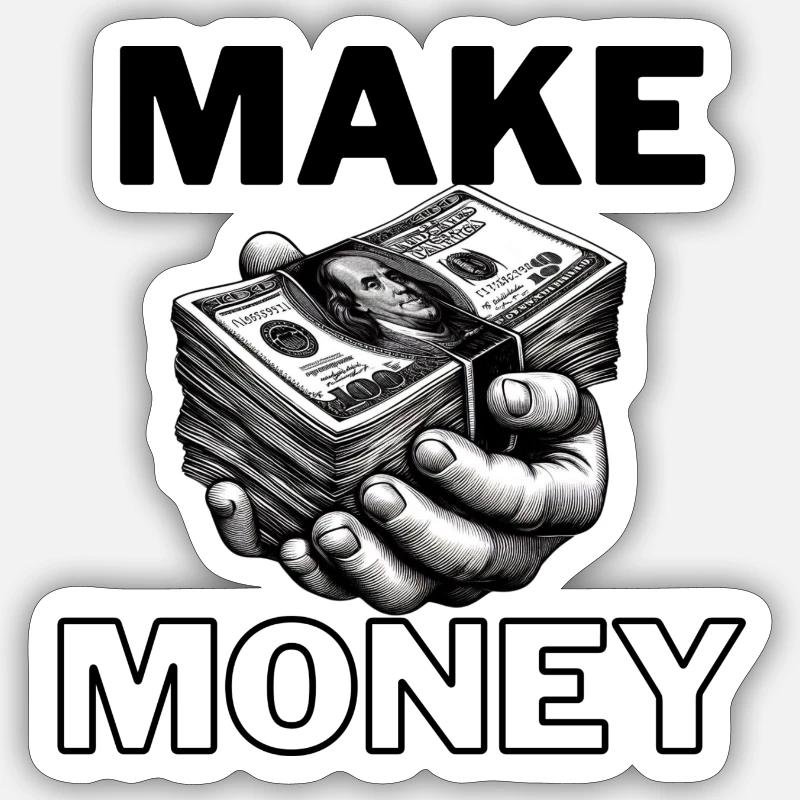Make Money - Sticker Größe S (10 x 10 cm) - Mattweiß