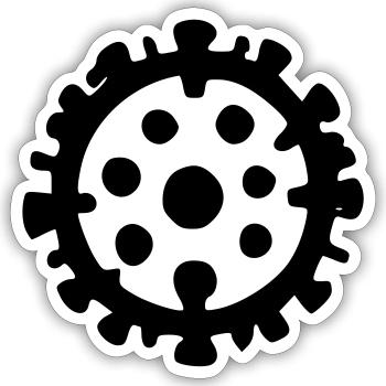 Virus - Sticker size S (10 x 10 cm) - white matte - Front