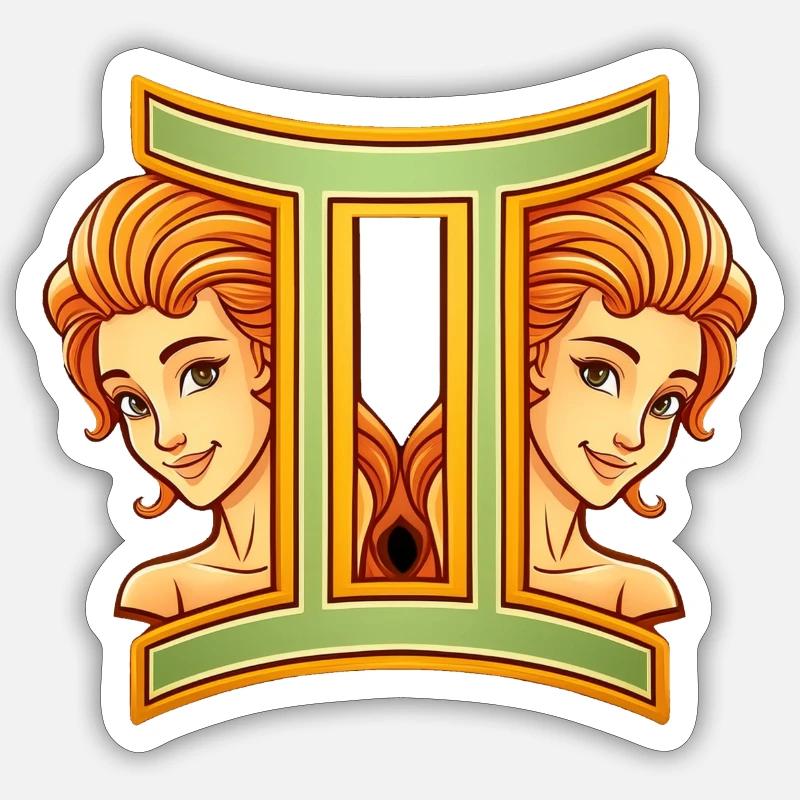 Sternzeichen Zwilling Sticker Größe S (10 x 10 cm)