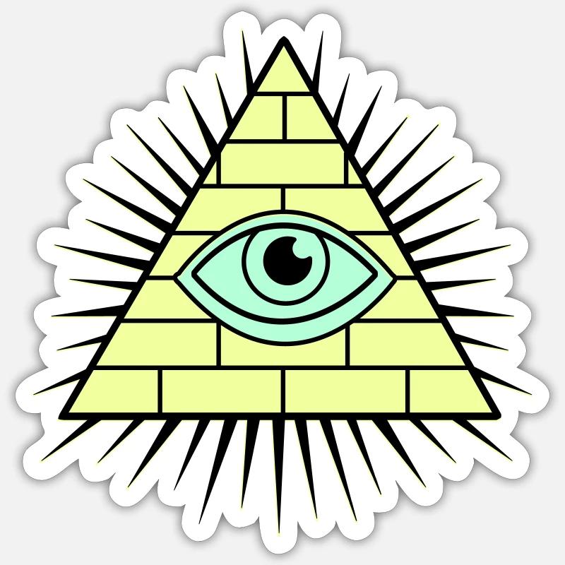 Pyramide des Illuminati Sticker taille S (10 x 10 cm)