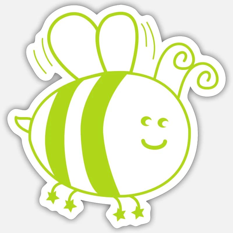 Bee Comic - Sticker size S (10 x 10 cm) - white matte