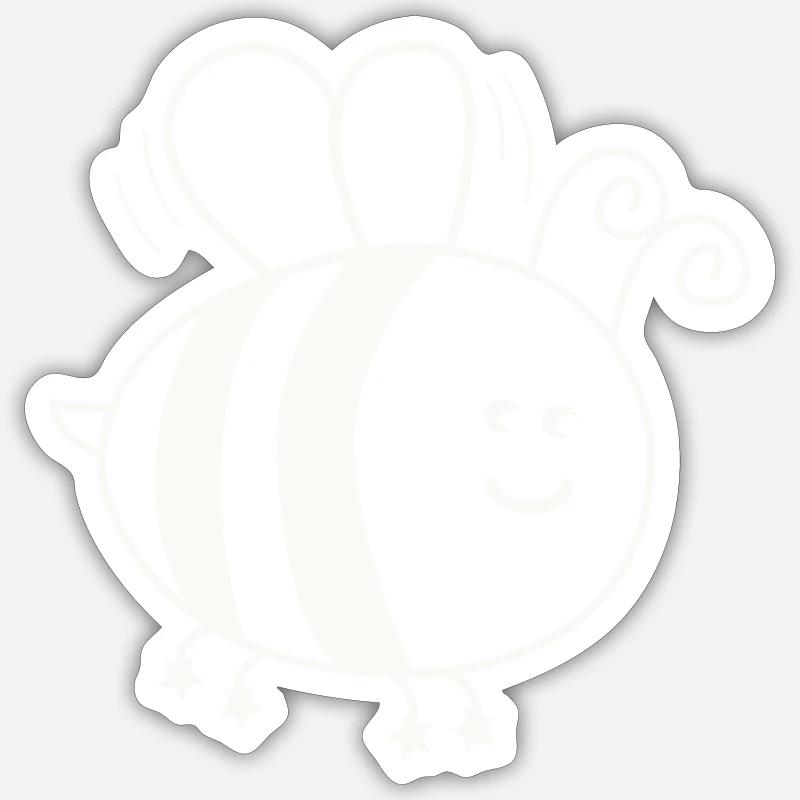 Bande dessinée abeille - Sticker taille S (10 x 10 cm) - blanc mat