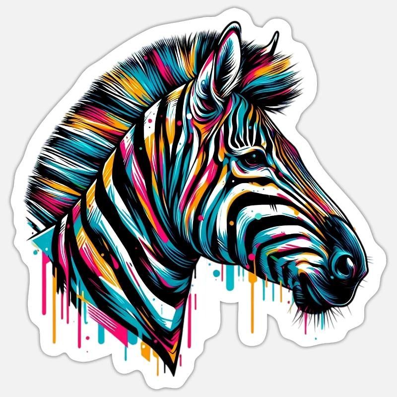 Zebra Sticker Größe S (10 x 10 cm)