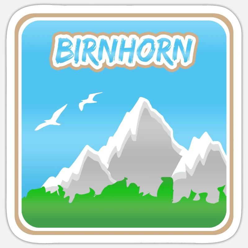 Bergsteigen Birnhorn - Sticker Größe S (10 x 10 cm) - Mattweiß