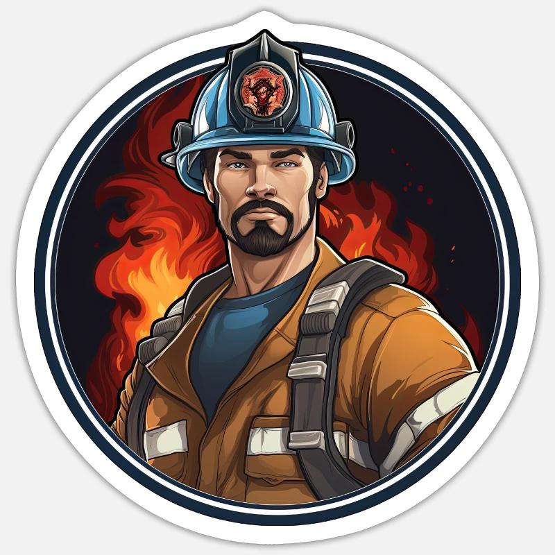 Firefighter Fire Brigade - Sticker size S (10 x 10 cm) - white matte