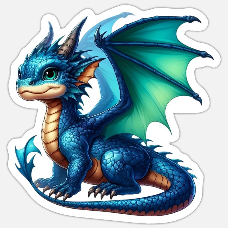 Drache - Sticker Größe S (10 x 10 cm) - Mattweiß