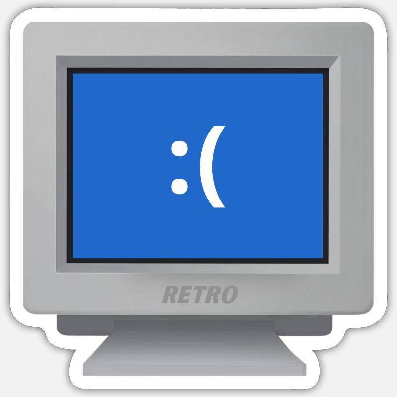 CRT design - Your pc has a problem... Sticker size S (10 x 10 cm)