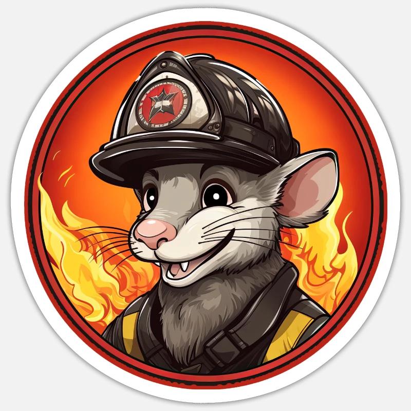 Rat Fire Brigade Sticker size S (10 x 10 cm)